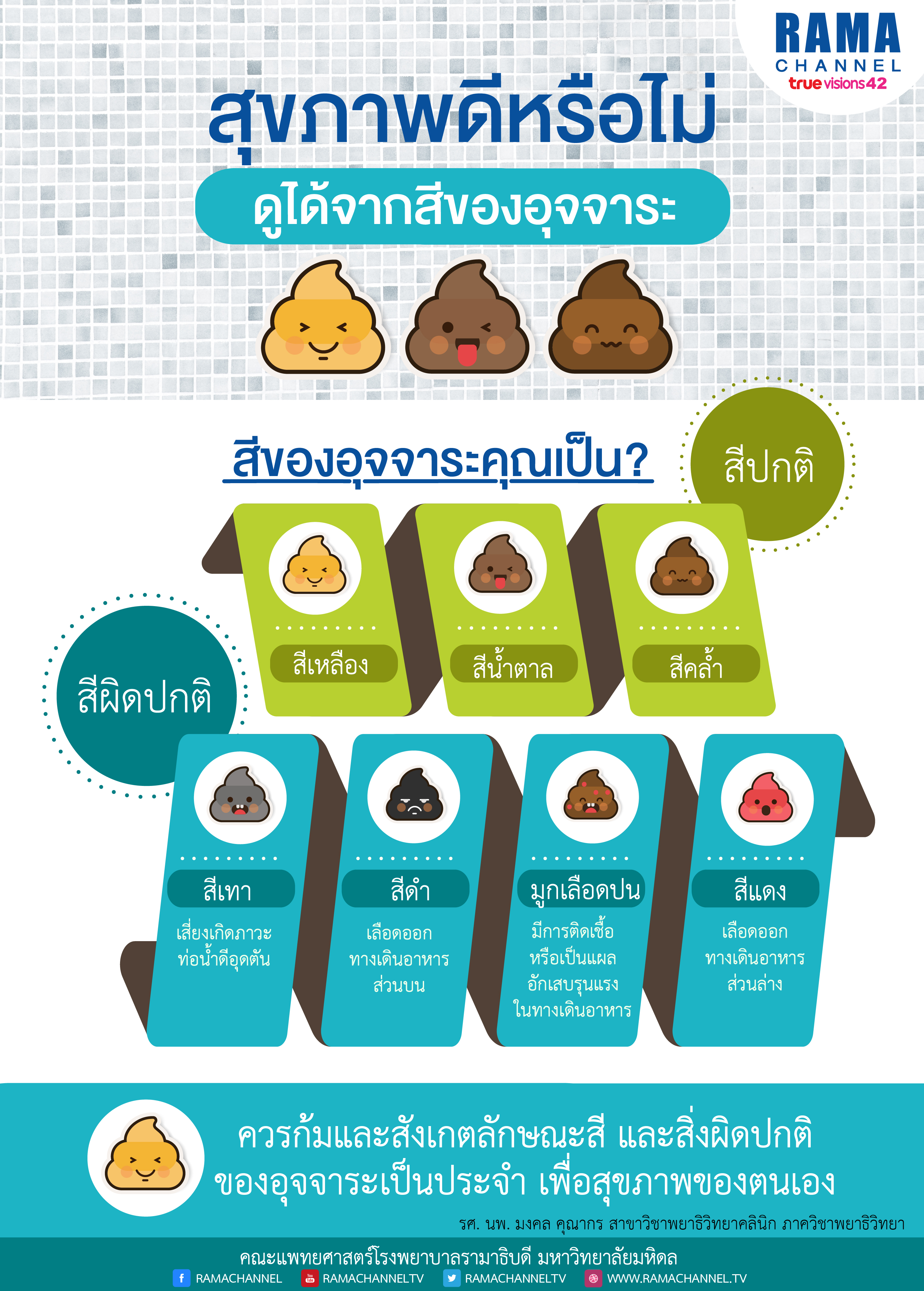 สุขภาพดีหรือไม่ ดูจากสีอุจจาระ